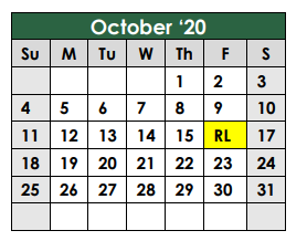 District School Academic Calendar for Gamewell Middle for October 2020