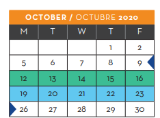 District School Academic Calendar for New Elementary School #2 for October 2020