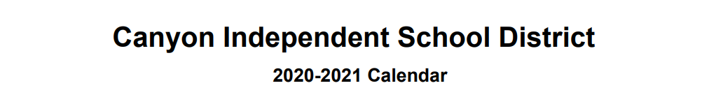 District School Academic Calendar for Randall High School