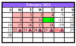 District School Academic Calendar for Carrizo Springs Intermediate for February 2021