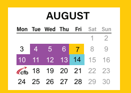 District School Academic Calendar for Davis Elementary for August 2020