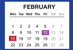 District School Academic Calendar for Pre-k Ctr II for February 2021