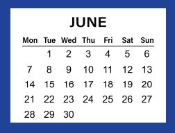 District School Academic Calendar for Central Elementary for June 2021