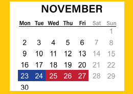 District School Academic Calendar for Creekview High School for November 2020