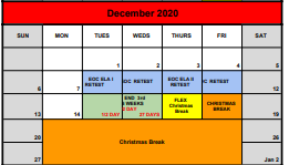 District School Academic Calendar for Carthage J H for December 2020