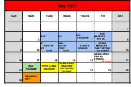 District School Academic Calendar for Carthage J H for May 2021