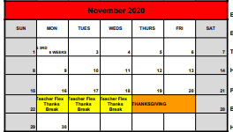 District School Academic Calendar for Baker-koonce Int for November 2020