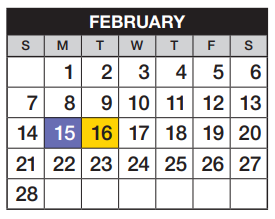 District School Academic Calendar for Cimarron Elementary School for February 2021