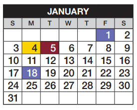 District School Academic Calendar for Laredo Middle School for January 2021