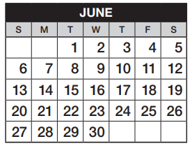 District School Academic Calendar for Red Hawk Ridge Elementary School for June 2021
