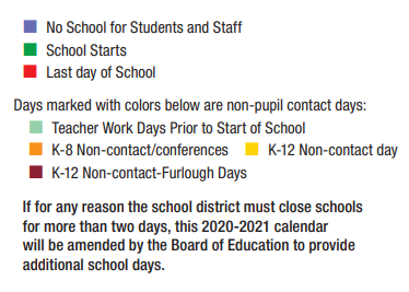District School Academic Calendar Legend for Cimarron Elementary School