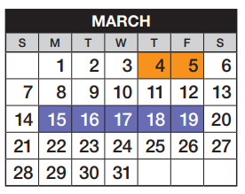 District School Academic Calendar for Walnut Hills Community Elementary School for March 2021