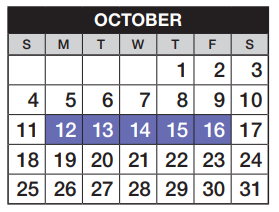 District School Academic Calendar for Red Hawk Ridge Elementary School for October 2020