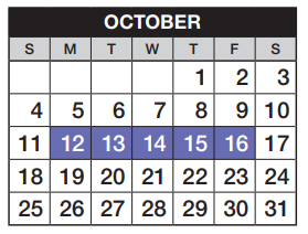 District School Academic Calendar for Cimarron Elementary School for October 2020