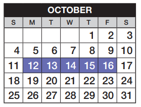 District School Academic Calendar for Smoky Hill High School for October 2020