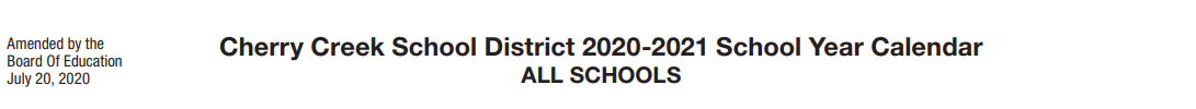 District School Academic Calendar for Cimarron Elementary School