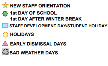 District School Academic Calendar Legend for China Spring Middle