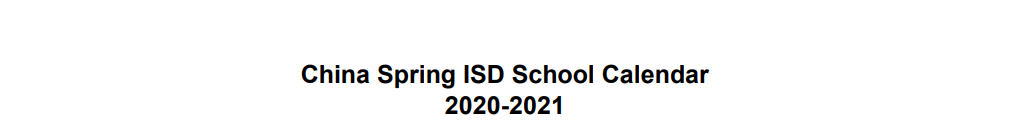 District School Academic Calendar for Challenge Academy