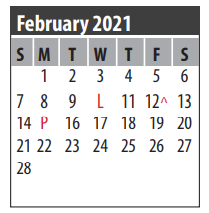 District School Academic Calendar for Armand Bayou Elementary for February 2021