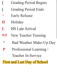 District School Academic Calendar Legend for Clear Lake H S
