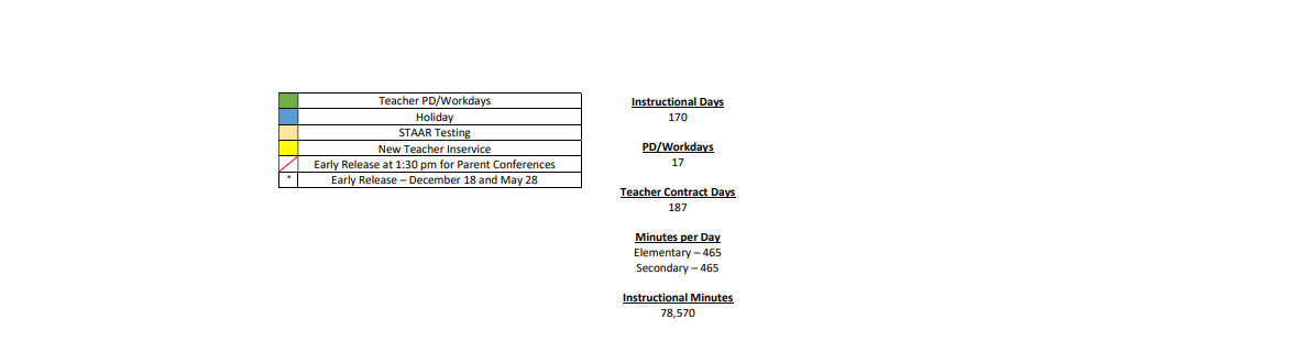 District School Academic Calendar Key for Irving Elementary