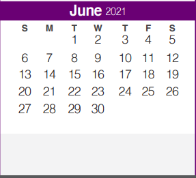 District School Academic Calendar for Church Hill Middle School for June 2021