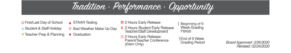 District School Academic Calendar Key for Spring Branch Middle