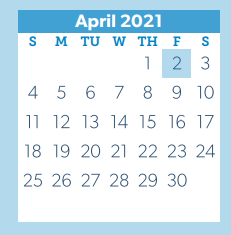 District School Academic Calendar for Mccullough Junior High School for April 2021