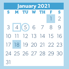 District School Academic Calendar for Oak Ridge High School for January 2021