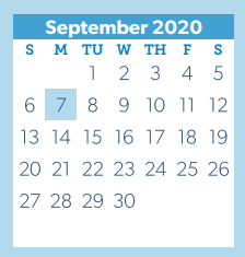 District School Academic Calendar for W L Hauke Alter Ed for September 2020