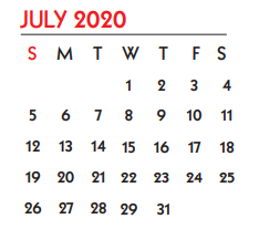 District School Academic Calendar for Moore Elementary School for July 2020