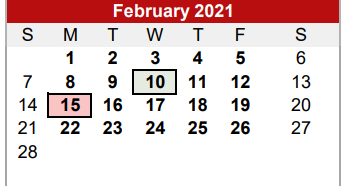 District School Academic Calendar for Central Elementary School for February 2021