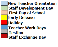 District School Academic Calendar Legend for Crandall Middle School