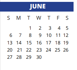 District School Academic Calendar for Metcalf Elementary for June 2021