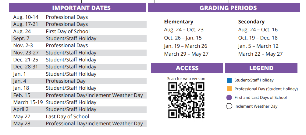 District School Academic Calendar Key for Matzke Elementary School