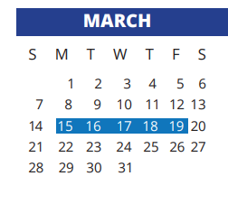 District School Academic Calendar for Hamilton Middle School for March 2021