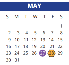 District School Academic Calendar for Fiest Elementary School for May 2021