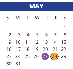 District School Academic Calendar for Gleason Elementary School for May 2021