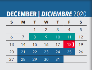 District School Academic Calendar for Albert S Johnston Elementary School for December 2020