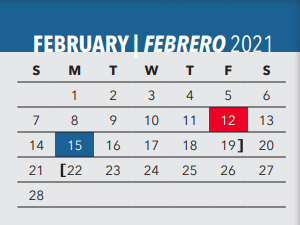 District School Academic Calendar for Albert S Johnston Elementary School for February 2021