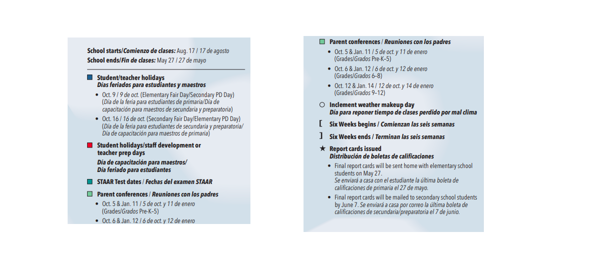 District School Academic Calendar Key for Martin Luther King Elementary School