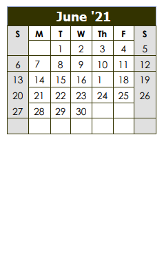 District School Academic Calendar for Peachtree Charter Middle Replacement School for June 2021