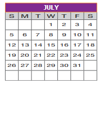 District School Academic Calendar for Borman Elementary for July 2020
