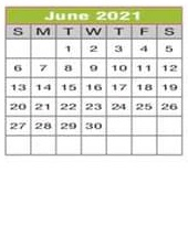 District School Academic Calendar for Joe Dale Sparks Campus for June 2021
