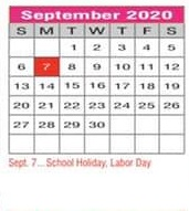 District School Academic Calendar for Calhoun Middle for September 2020