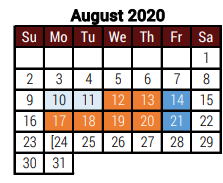 District School Academic Calendar for Le Noir Elementary for August 2020