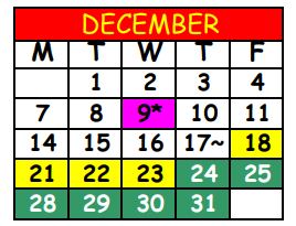 District School Academic Calendar for Thomas Jefferson Elementary for December 2020