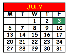 District School Academic Calendar for Southside Middle School for July 2020