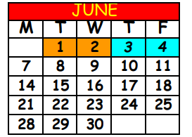 District School Academic Calendar for Gateway Community Services for June 2021