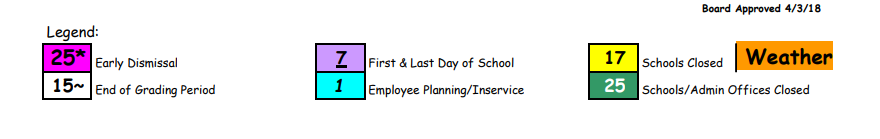 District School Academic Calendar Key for Andrew A. Robinson Elementary School
